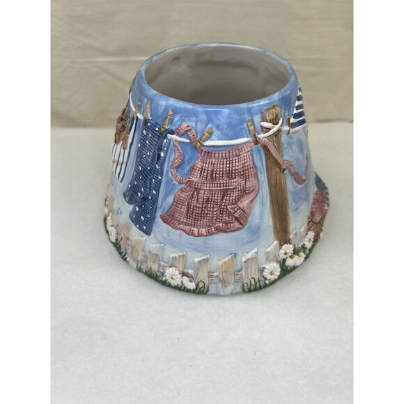 Yankee Candle Laundry Day Jar Topper Shade Plate & Home Sweet Home Candle 14.5oz - Picture 6 of 11